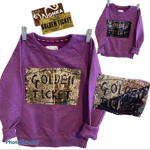 Golden Ticket Purple Sweatshirt Mini Boden